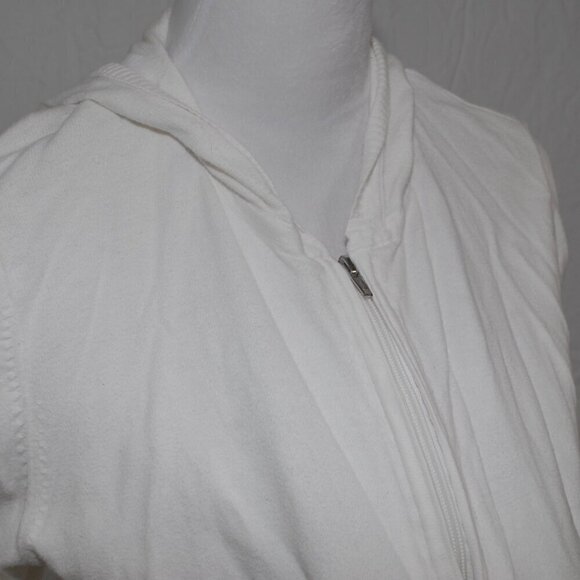 XL White Hoodie ¾ Sleeves Full Zipper No Pockets AUC Motherhood Maternity Womens - Picture 2 of 6
